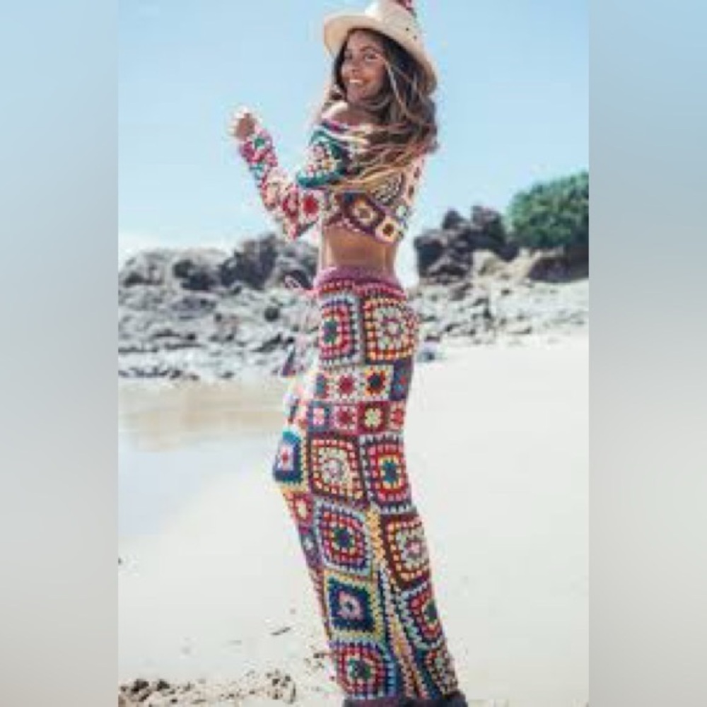 Spell Carnaby Crochet Maxi Skirt